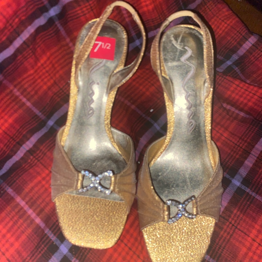 Elegant Gold Women's Heels Nima nwt size 7.5